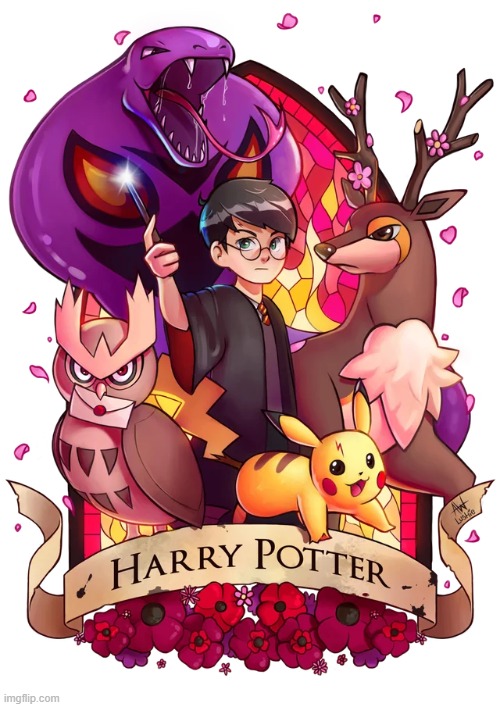 Searching some cool Harry Potter fanarts | image tagged in pokemon,harry potter | made w/ Imgflip meme maker