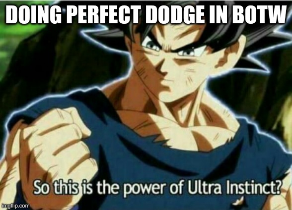 So this is the power of ultra instinct | DOING PERFECT DODGE IN BOTW | image tagged in so this is the power of ultra instinct,dragon ball,botw | made w/ Imgflip meme maker