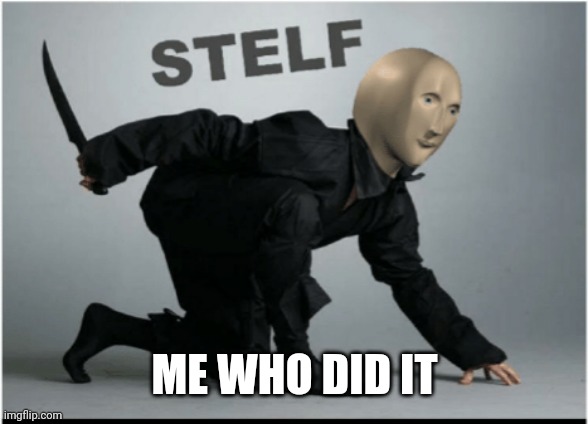 Stelf | ME WHO DID IT | image tagged in stelf | made w/ Imgflip meme maker