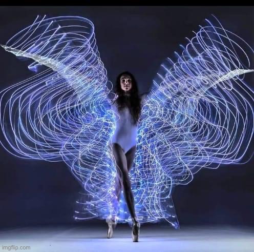 Ballerina with blue lights | image tagged in ballerina with blue lights | made w/ Imgflip meme maker