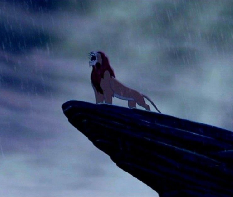 High Quality Simba Roaring on Cliff Blank Meme Template