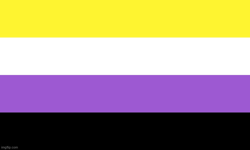 just felt like posting a non-binary flag today :D also announcement in comments! | image tagged in nonbinary | made w/ Imgflip meme maker