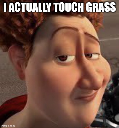 titan lightskin stare | I ACTUALLY TOUCH GRASS | image tagged in titan lightskin stare | made w/ Imgflip meme maker