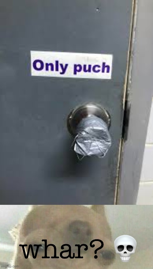 "Only puch" | image tagged in whar,doorknob,door,you had one job,memes,doors | made w/ Imgflip meme maker