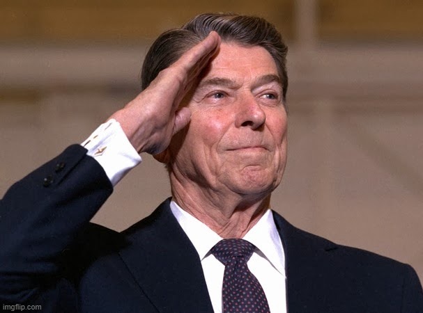 Ronald Reagan salute | image tagged in ronald reagan salute | made w/ Imgflip meme maker