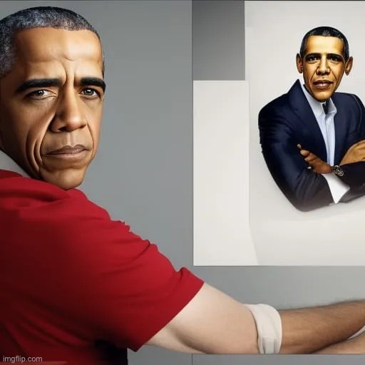 Barack Obama AI self-portrait | image tagged in barack obama ai self-portrait | made w/ Imgflip meme maker