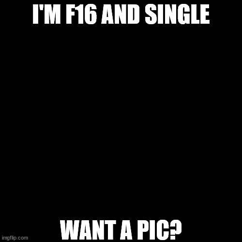 I'M F16 AND SINGLE; WANT A PIC? | made w/ Imgflip meme maker