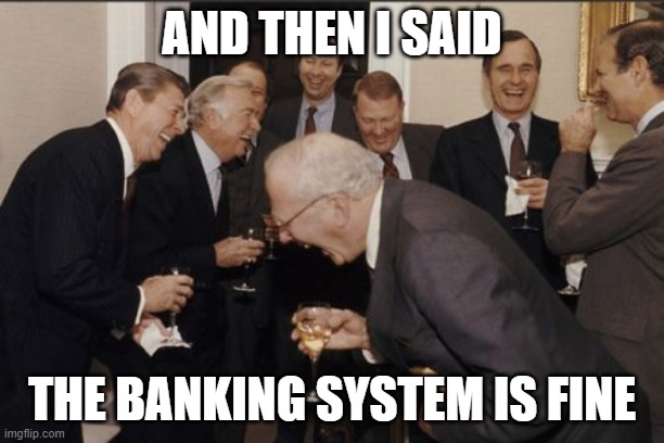 The Banking System is Fine | AND THEN I SAID; THE BANKING SYSTEM IS FINE | image tagged in memes | made w/ Imgflip meme maker