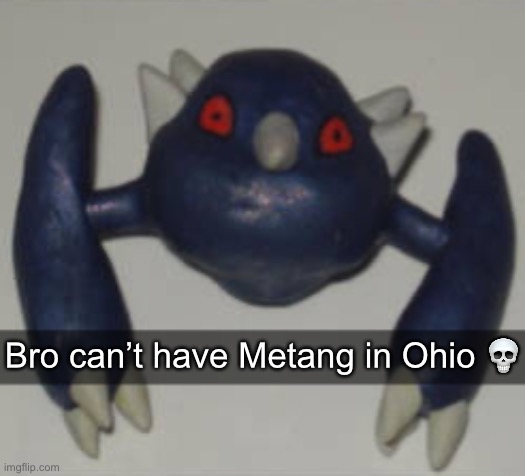 :skull: | Bro can’t have Metang in Ohio 💀 | image tagged in only in ohio | made w/ Imgflip meme maker