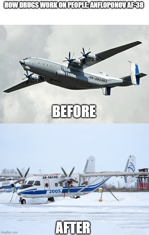 HOW DRUGS WORK ON PEOPLE: ANFLOPONOV AF-38; BEFORE; AFTER | made w/ Imgflip meme maker