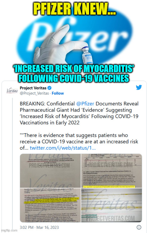 Greedy Pfizer... they knew... | PFIZER KNEW... ‘INCREASED RISK OF MYOCARDITIS’ FOLLOWING COVID-19 VACCINES | image tagged in greedy,pfizer | made w/ Imgflip meme maker