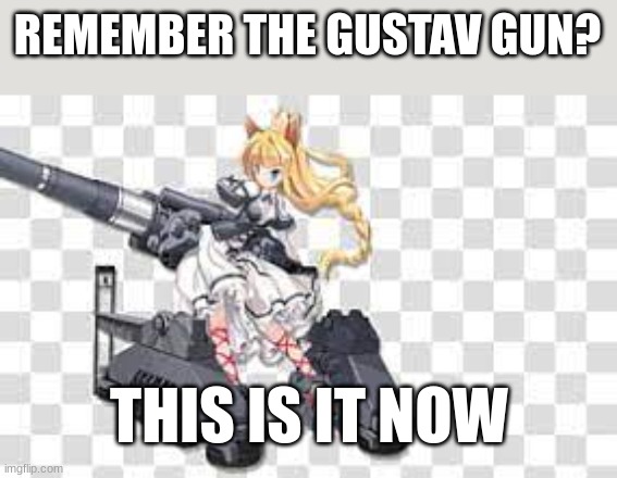 if only it was a child | REMEMBER THE GUSTAV GUN? THIS IS IT NOW | image tagged in gun | made w/ Imgflip meme maker