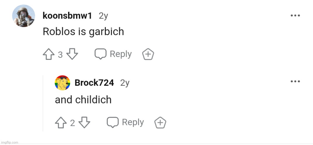 Two based comments on an r/altdogelore post | image tagged in roblos,dogelore | made w/ Imgflip meme maker