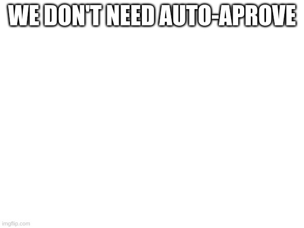 we don't | WE DON'T NEED AUTO-APPROVE | made w/ Imgflip meme maker