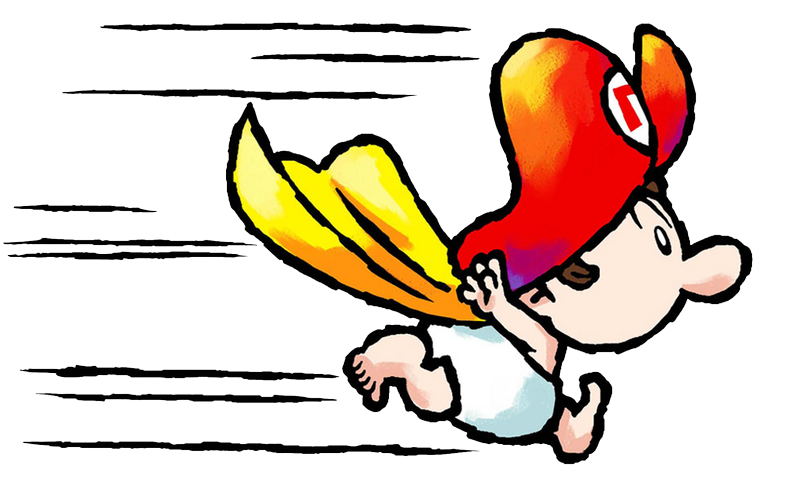 High Quality baby Mario Running Blank Meme Template