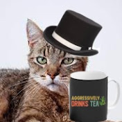 High Quality The Fancy Tea Drinking Cat Blank Meme Template