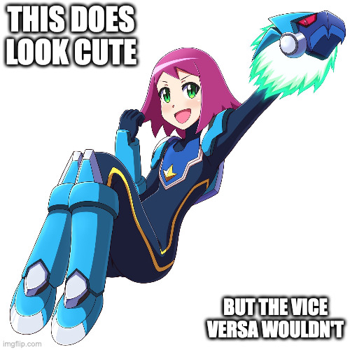 Sonia as Star Force Mega Man | THIS DOES LOOK CUTE; BUT THE VICE VERSA WOULDN'T | image tagged in megaman,megaman star force,memes,sonic strumm,omegaxis | made w/ Imgflip meme maker