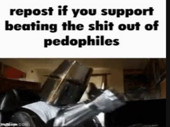 DEUS VULT! | image tagged in repost if you support beating the shit out of pedophiles | made w/ Imgflip meme maker