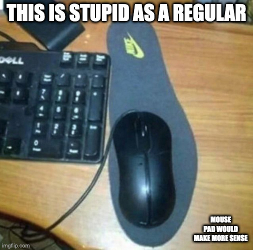 Mouse on a Heel Pad | THIS IS STUPID AS A REGULAR; MOUSE PAD WOULD MAKE MORE SENSE | image tagged in mouse,computer,memes | made w/ Imgflip meme maker