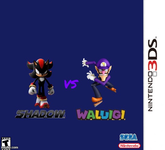 shadow vs waluigi 3ds edition | VS | image tagged in 3ds blank template,sega,nintendo,crossover,3ds,port | made w/ Imgflip meme maker