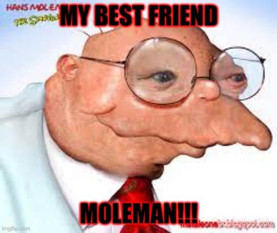 coleman | MY BEST FRIEND; MOLEMAN!!! | image tagged in funny,cheese | made w/ Imgflip meme maker
