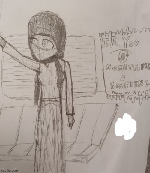 Muslim girl on the bus | image tagged in sketch,drawing,art,anime | made w/ Imgflip meme maker