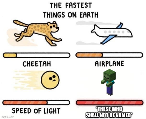 The fastest things on earth: cheetah, airplane, speed of light, | *THESE WHO SHALL NOT BE NAMED* | image tagged in the fastest things on earth cheetah airplane speed of light | made w/ Imgflip meme maker