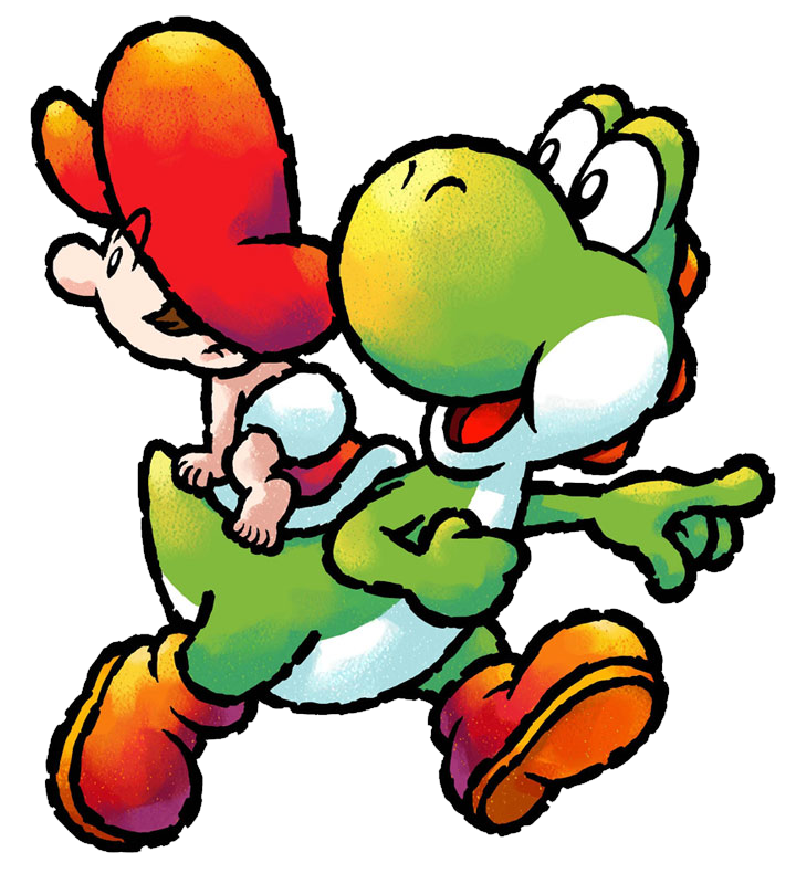 Green Yoshi & baby Mario Blank Meme Template