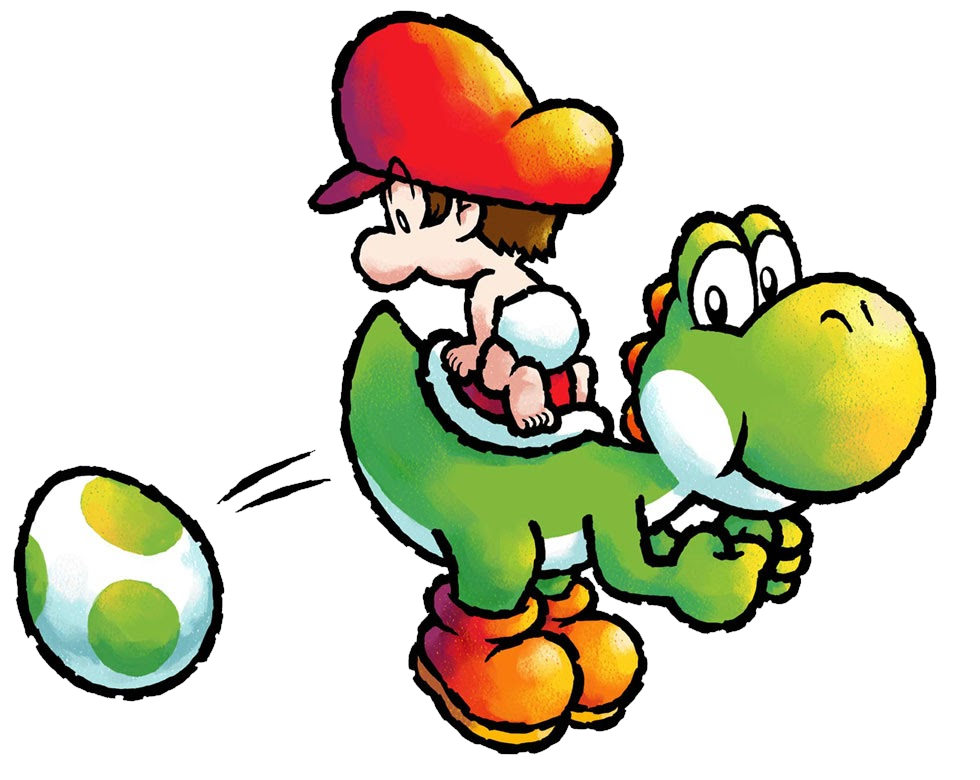 High Quality Green Yoshi & baby Mario with Drop Egg Blank Meme Template
