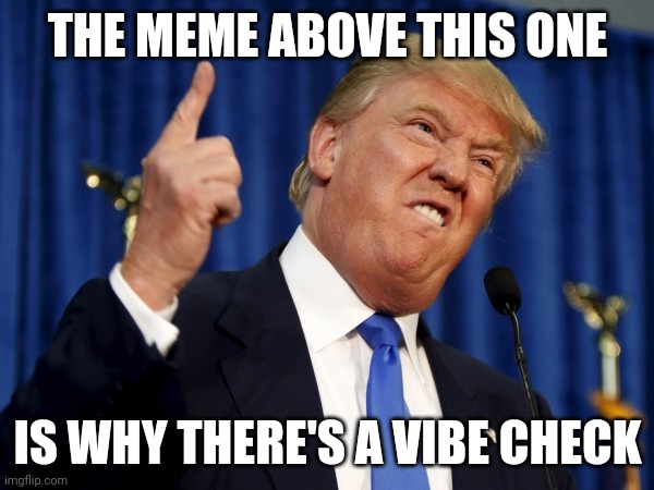 Let's let the fates decide. (I'm so sorry XD) | THE MEME ABOVE THIS ONE; IS WHY THERE'S A VIBE CHECK | image tagged in pointin trump,fate,vibe check | made w/ Imgflip meme maker