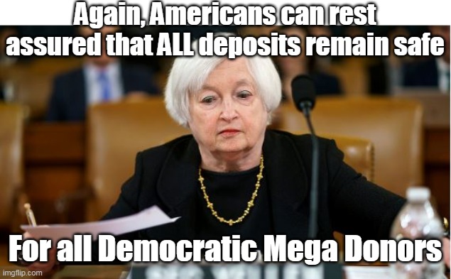 American banks remain sound, especially for China | Again, Americans can rest assured that ALL deposits remain safe; For all Democratic Mega Donors | image tagged in fdic joke | made w/ Imgflip meme maker