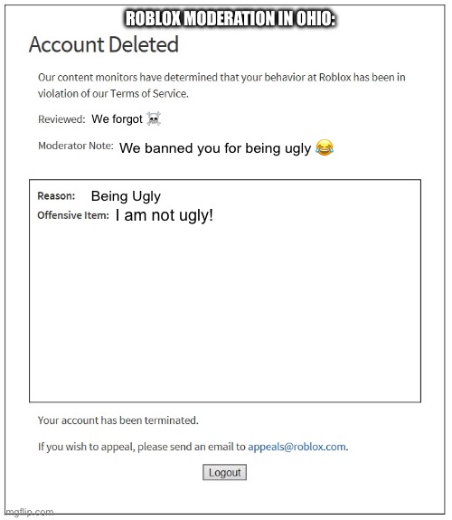 banned from ROBLOX - Imgflip