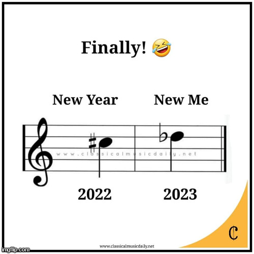Finally, things are looking up in as many years | image tagged in memes,music,notes | made w/ Imgflip meme maker