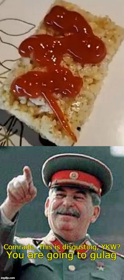 Comrade. This is disgusting, YKW? | image tagged in you are going to gulag,gross,food,memes | made w/ Imgflip meme maker