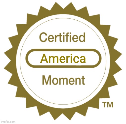Certified Blank Moment | America | image tagged in certified blank moment | made w/ Imgflip meme maker