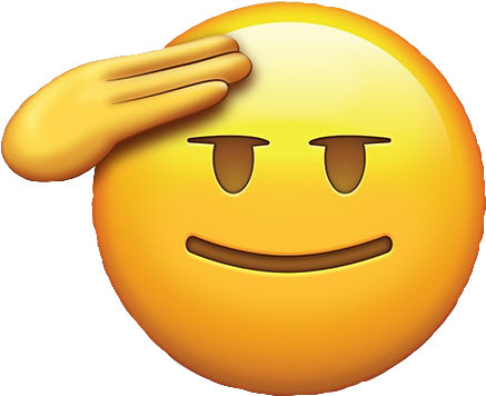 High Quality Salute Emoji Blank Meme Template