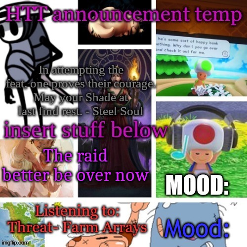 Hecate Announcement V1.1 | The raid better be over now; Mood: | image tagged in hecate announcement v1 1 | made w/ Imgflip meme maker