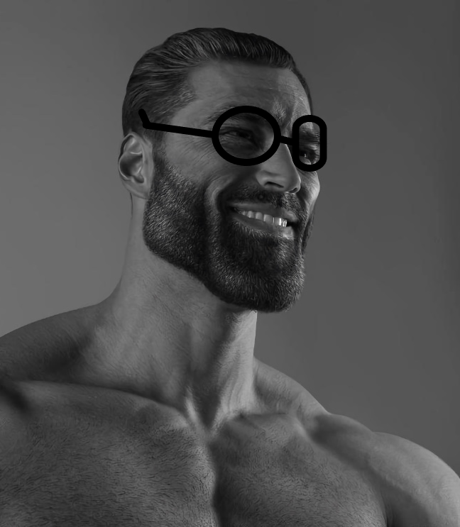 High Quality Giga Chad Nerdy Blank Meme Template