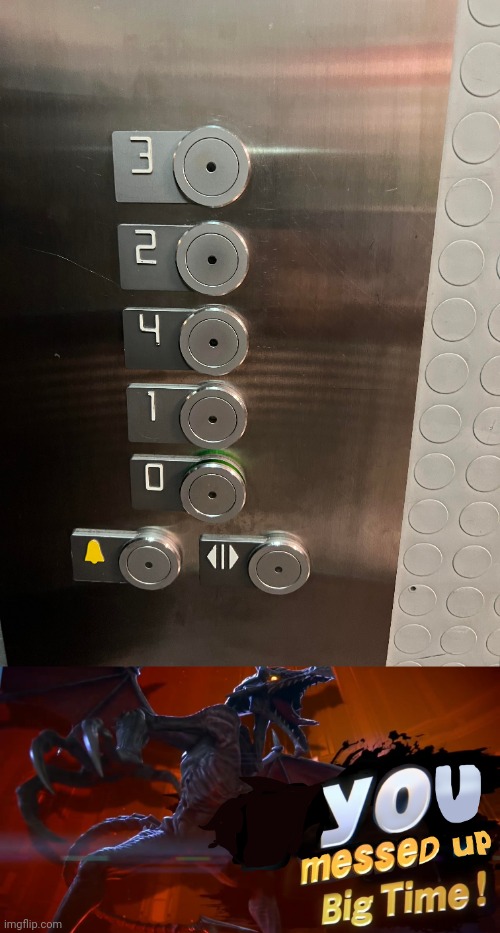 Elevator numbers messed up | image tagged in ridley you messed up big time,numbers,elevator,you had one job,memes,buttons | made w/ Imgflip meme maker