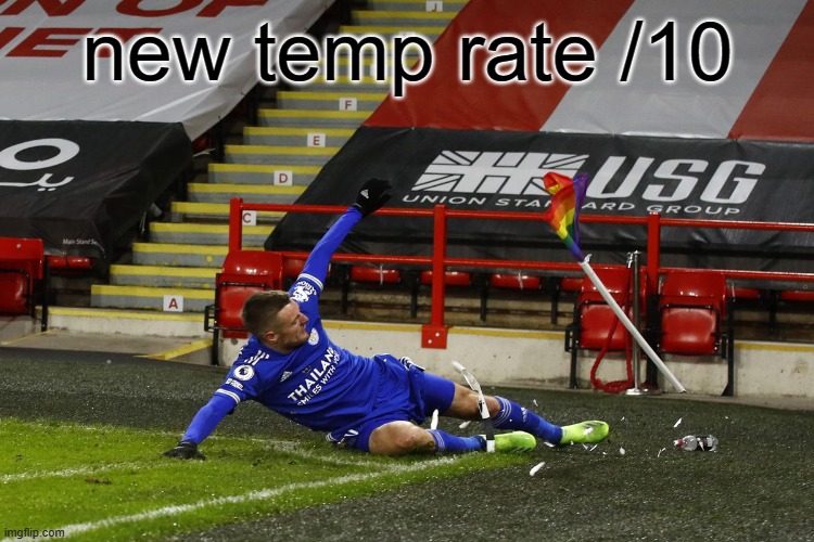 Jamie Vardie Lgbtq corner flag | new temp rate /10 | image tagged in jamie vardie lgbtq corner flag | made w/ Imgflip meme maker