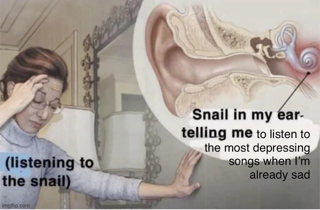 listening to the snail today | image tagged in memes,funny | made w/ Imgflip meme maker