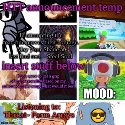 Hecate Announcement V1.1 | If you were to get a grip of my personality based on my announcement temp, what would it be? 😎 | image tagged in hecate announcement v1 1 | made w/ Imgflip meme maker