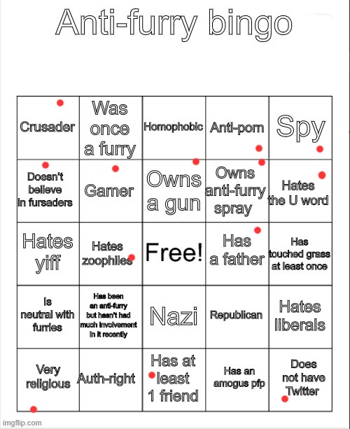 bingo is weird | image tagged in anti-furry bingo | made w/ Imgflip meme maker