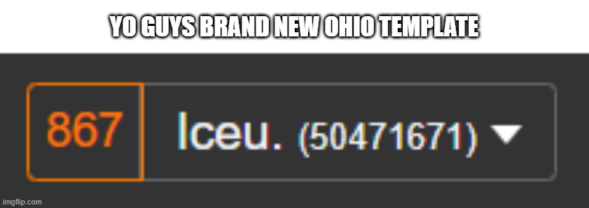 iceu lore | YO GUYS BRAND NEW OHIO TEMPLATE | image tagged in iceu lore | made w/ Imgflip meme maker