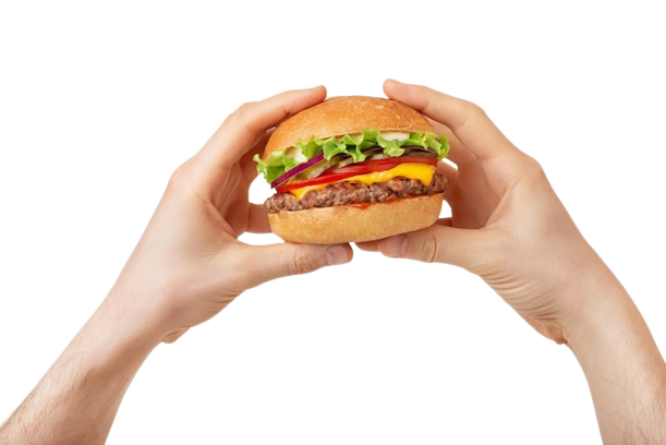 High Quality Holding a hamburger Blank Meme Template