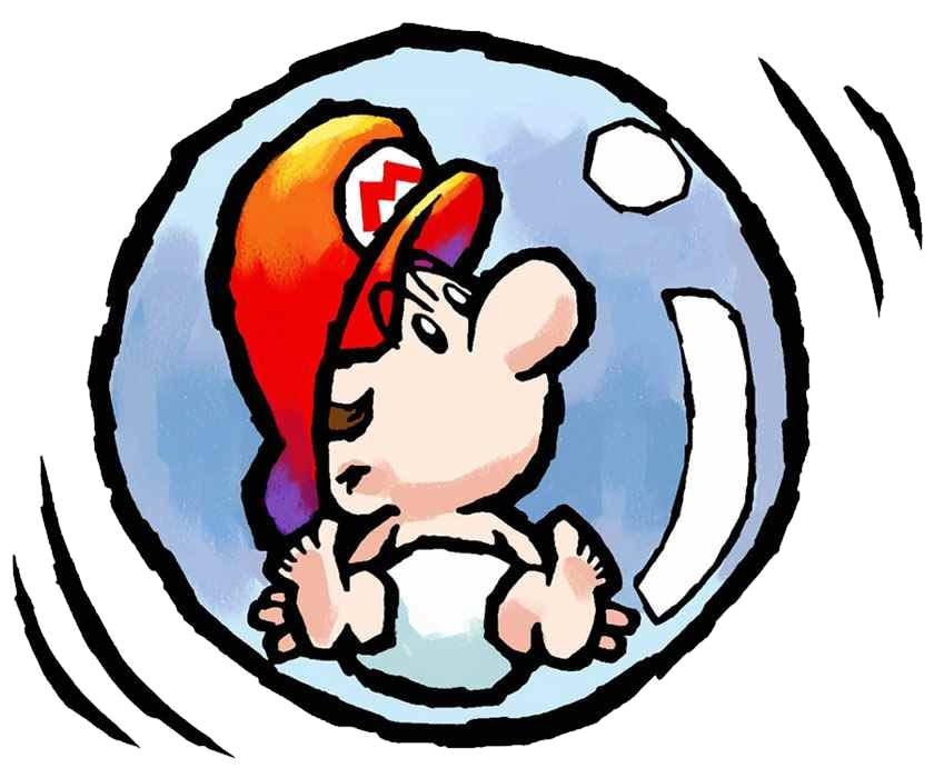 baby Mario in the Bubble Blank Meme Template