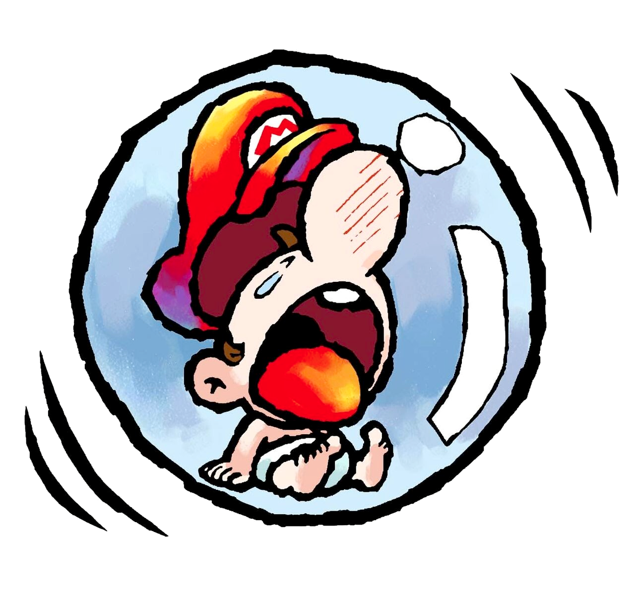 High Quality baby Mario Crying in the Bubble Blank Meme Template