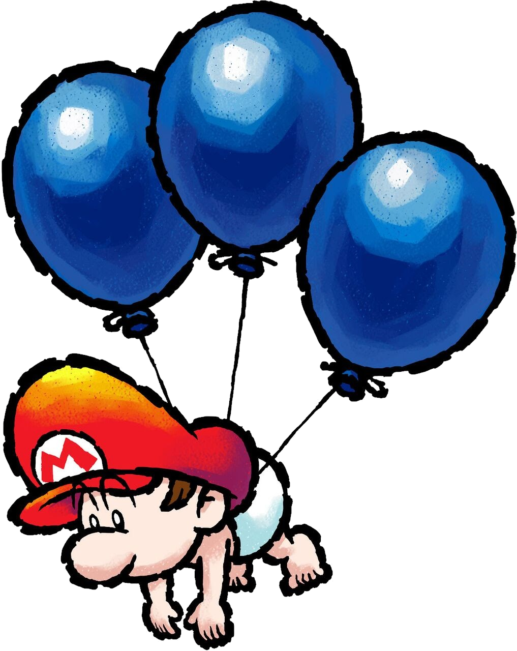 High Quality baby Mario with Balloons Blank Meme Template