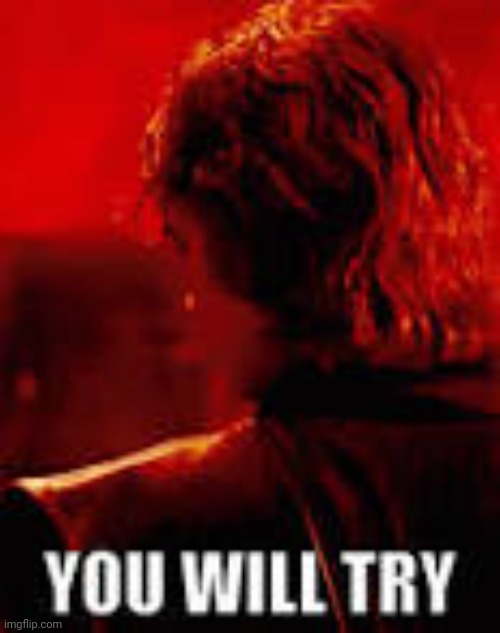 Anakin you will try | image tagged in anakin you will try | made w/ Imgflip meme maker