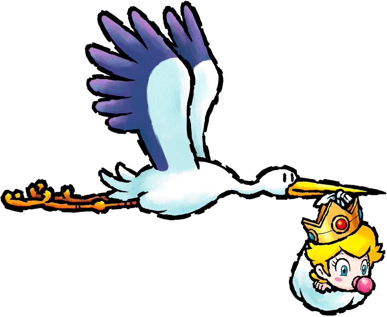 Stork & baby Peach Blank Meme Template
